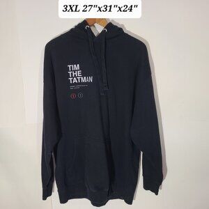 Tim The Tatman Corporate Rock and Roll Black 2-Sided Men's 3XL Hoodie